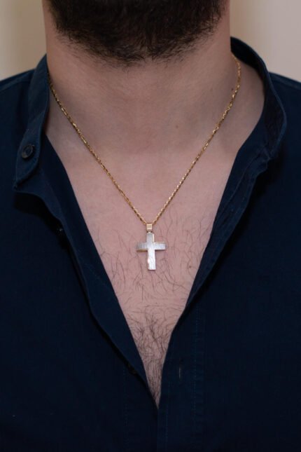 Σταυρός Βάπτισης Val΄Oro για Αγόρι Σκέτος Κίτρινο και Λευκό Χρυσό Κ14 038161 1