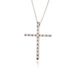 Σταυρός Βάπτισης Val΄Oro με Αλυσίδα για Κορίτσι από Λευκό Χρυσό Κ14 και Ζιργκόν 040837