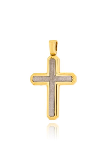 Σταυρός Βάπτισης Διπλής Όψης για Αγόρι Val΄Oro από Δίχρωμο Χρυσό Κ14 041042