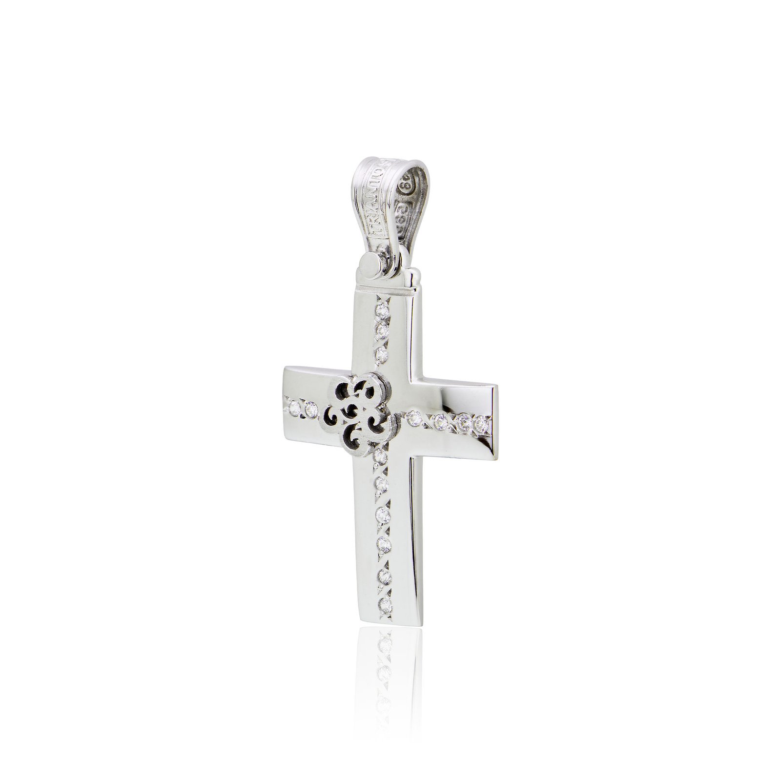 Σταυρός-Βάπτισης-Τριάντος-για-Κορίτσι-Λευκό-Χρυσό-Κ14-με-Πέτρες-Ζιργκόν-025179 Σταυρός Βάπτισης Τριάντος για Κορίτσι Λευκό Χρυσό Κ14 με Πέτρες Ζιργκόν 025179