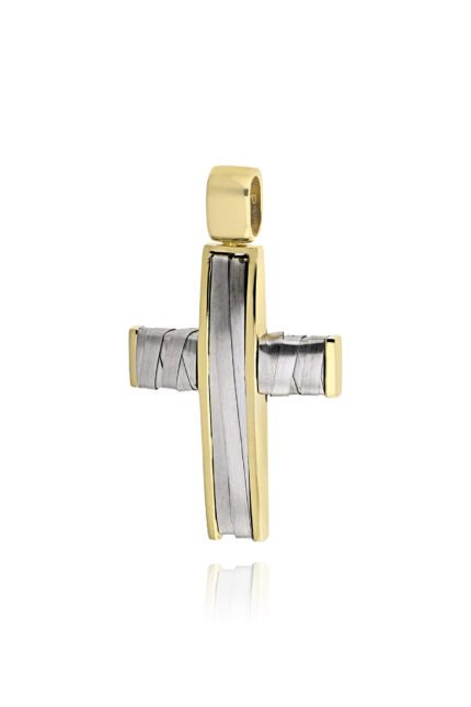 Σταυρός Βάπτισης για Αγόρι Val΄Oro από Δίχρωμο Χρυσό Κ14 038561