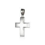 Σταυρός Βάπτισης για Αγόρι Σκέτος Λευκό Χρυσό 14 Καρατίων Κ14 020108