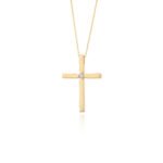 Σταυρός Βάπτισης για Κορίτσι Val΄Oro με Αλυσίδα από Κίτρινο Χρυσό Κ14 και Ζιργκόν 042519