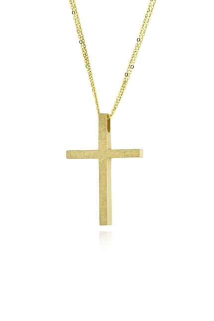 Σταυρός Βάπτισης για Κορίτσι Val΄Oro με Αλυσίδα από Κίτρινο Χρυσό Κ14 και Ζιργκόν 042674 1