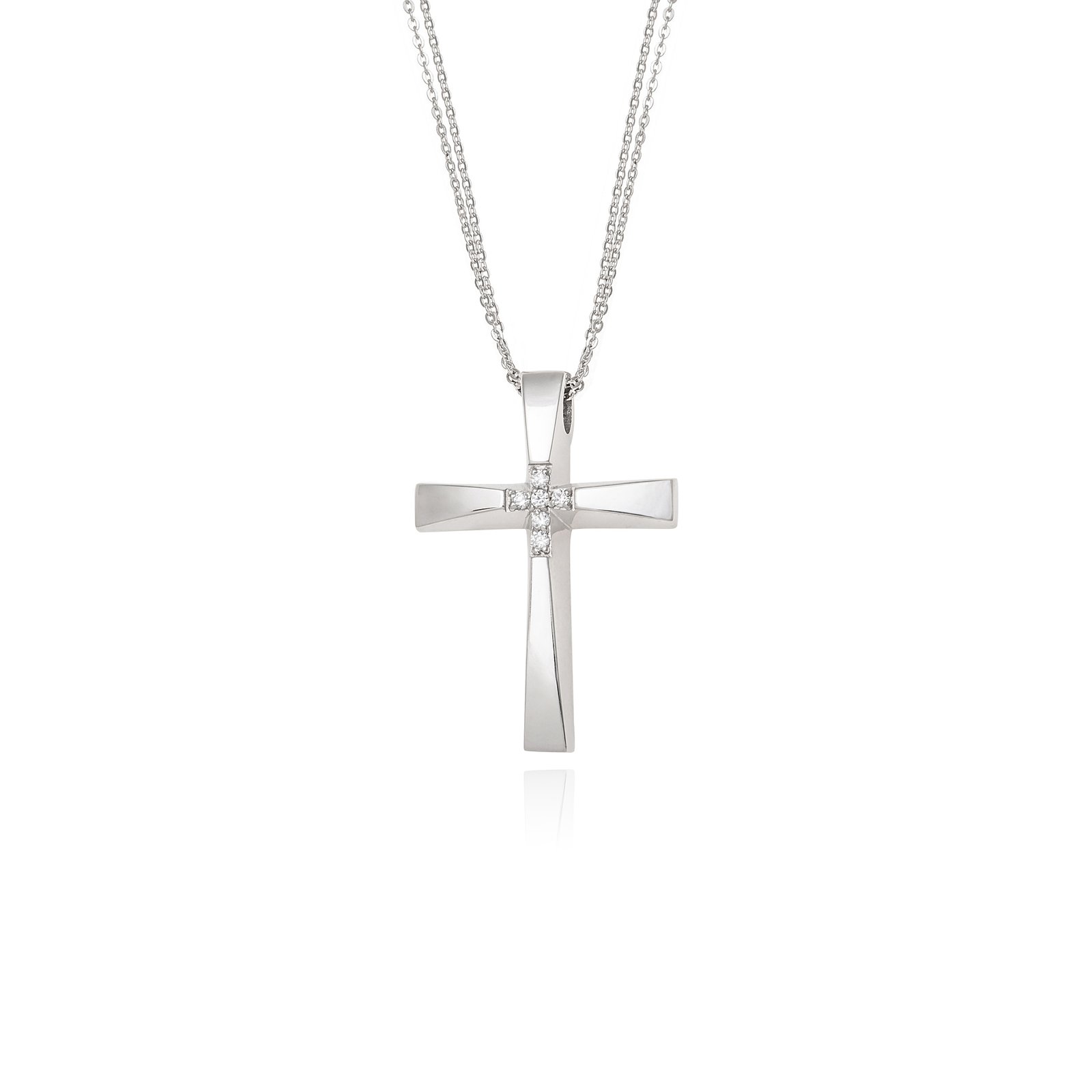 Σταυρός-Βάπτισης-για-Κορίτσι-Val΄Oro-με-Αλυσίδα-από-Λευκό-Χρυσό-Κ14-και-Ζιργκόν-042523 Σταυρός Βάπτισης για Κορίτσι Val΄Oro με Αλυσίδα από Λευκό Χρυσό Κ14 και Ζιργκόν 042523