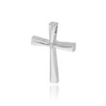 Σταυρός Βάπτισης για Κορίτσι Τριάντος από Λευκό Χρυσό Κ14 με Πέτρα Ζιργκόν 033170