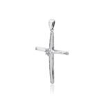 Σταυρός Βάπτισης για Κορίτσι από Λευκό Χρυσό 18 Καρατίων με Διαμάντια 033241