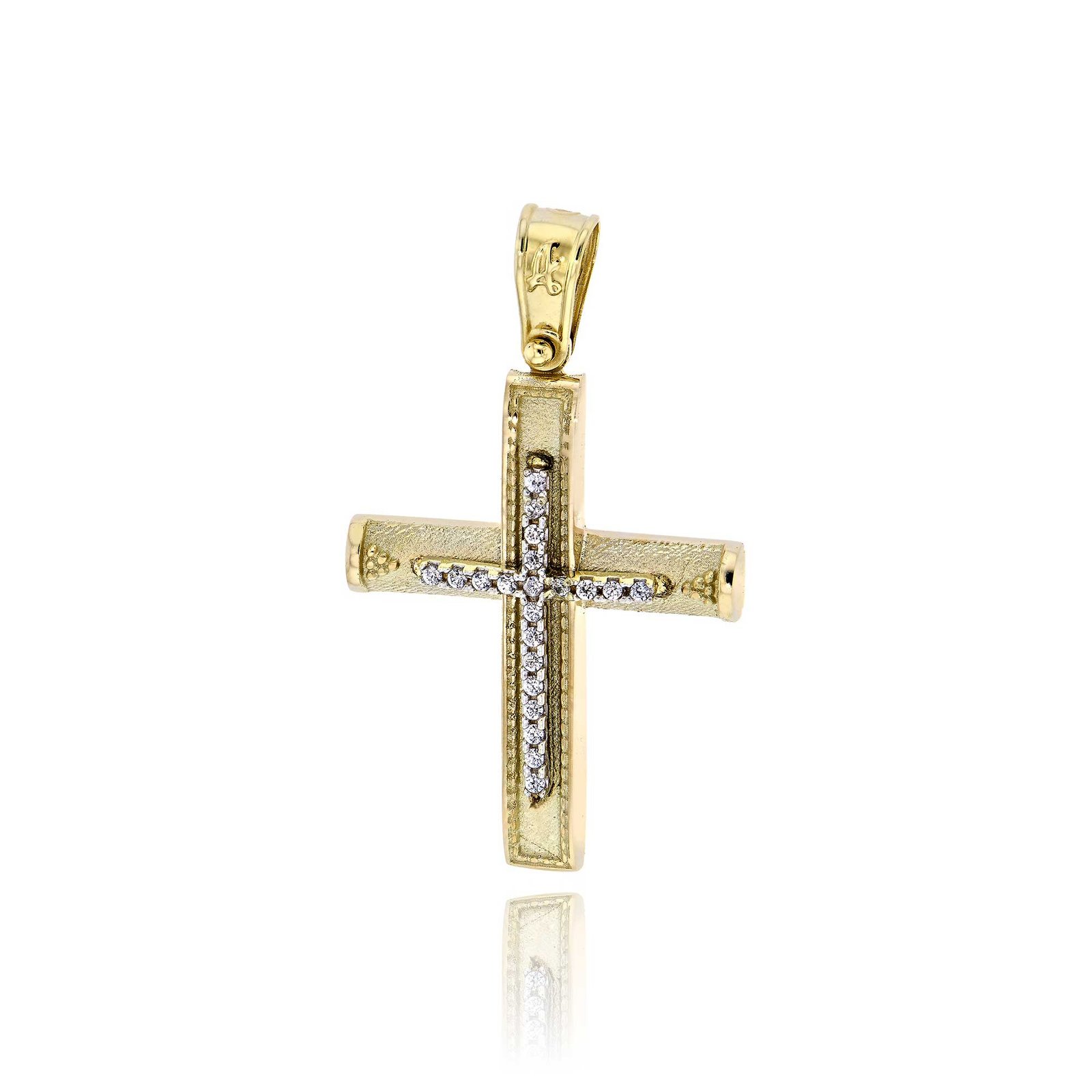 Σταυρός-Βάπτισης-για-Κορίτσι-από-Λευκό-και-Κίτρινο-Χρυσό-Κ14-032776 Σταυρός Βάπτισης για Κορίτσι από Λευκό και Κίτρινο Χρυσό Κ14 032776