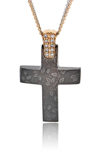 Σταυρός Βάπτισης με Αλυσίδα Val΄Oro για Κορίτσι Ροζ Χρυσό Κ14 033116