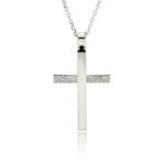 Σταυρός Βάπτισης με Αλυσίδα για Αγόρι από Λευκό Χρυσό Κ14 036707