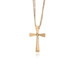 Σταυρός Βάπτισης με Αλυσίδα για Κορίτσι Val΄Oro από Ροζ Χρυσό Κ14 και Πέτρα Ζιργκόν 039732