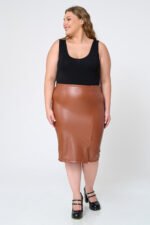 Φούστα Pencil Δερματίνη Niki | Plus Size Ρούχα - Image 4