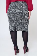 Φούστα Pencil Ζακάρ Leopard | Plus Size Ρούχα - Image 3