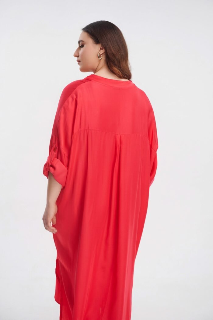 Φόρεμα Midi Silky Καρπουζί | Plus Size Ρούχα - Image 4