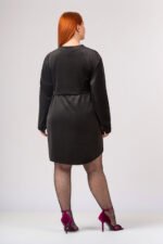 Φόρεμα V Βελούδο Μαύρο | Plus Size Ρούχα - Image 2
