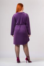 Φόρεμα V Βελούδο Μωβ | Plus Size Ρούχα - Image 2
