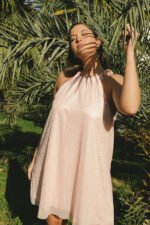 Φόρεμα Άλφα Παγιέτα Zozefin Σομόν JUCITA