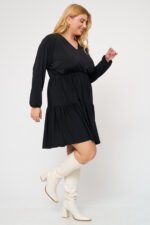 Φόρεμα Ζέρσεϊ με Βολάν | Plus Size Ρούχα - Image 2