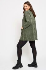 Φόρεμα Κοτλέ Kristalia Λαδί | Plus Size Ρούχα - Image 2