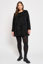 Φόρεμα Κοτλέ Kristalia Μαύρο | Plus Size Ρούχα - Image 3