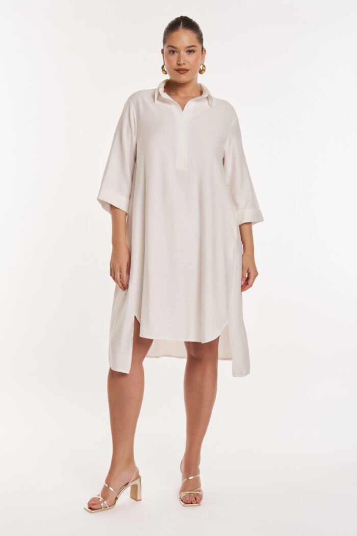 Φόρεμα Κρεπ με Γιακά | Plus Size Ρούχα - Image 3