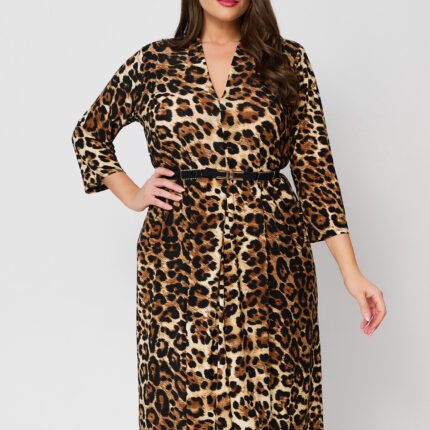 Φόρεμα με V Persa Leopard JUCITA