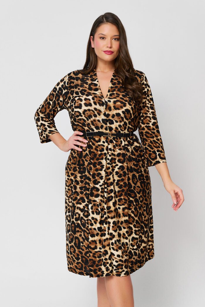 Φόρεμα με V Persa Leopard JUCITA