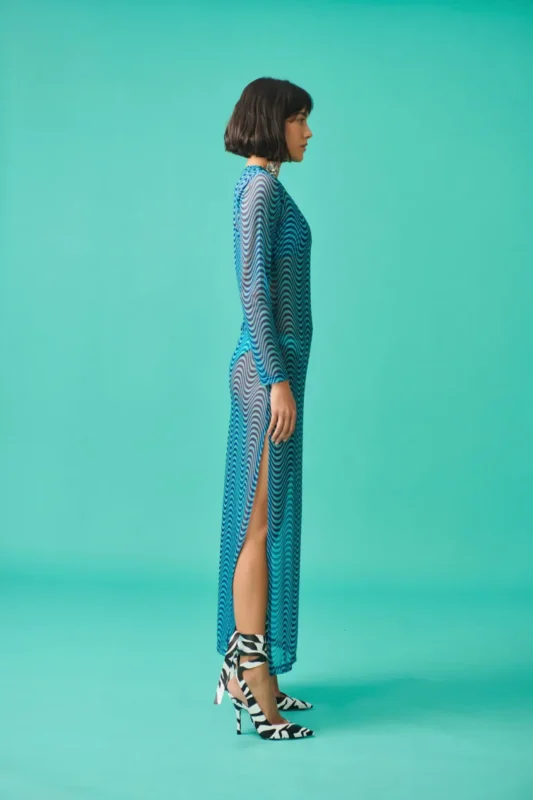 Evie Φόρεμα Διαφάνεια WAVES BLUE 1