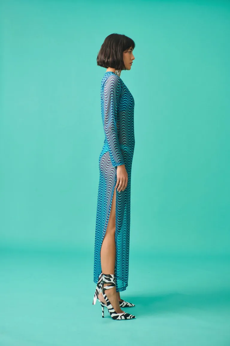 Evie-Φόρεμα-Διαφάνεια-WAVES-BLUE-1 Evie Φόρεμα Διαφάνεια WAVES | PCP CLOTHING - Image 2