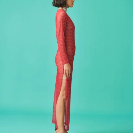 Evie Φόρεμα Διαφάνεια WAVES RED 1