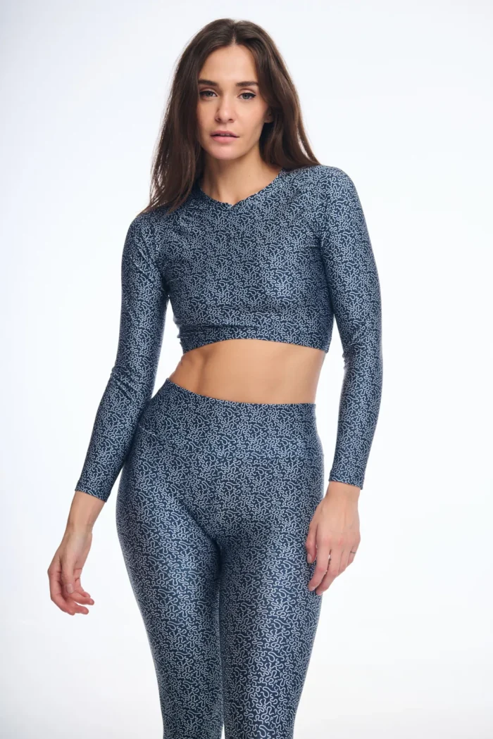 Printed crop top BLACK WHITE  | PCP CLOTHING - Image 2