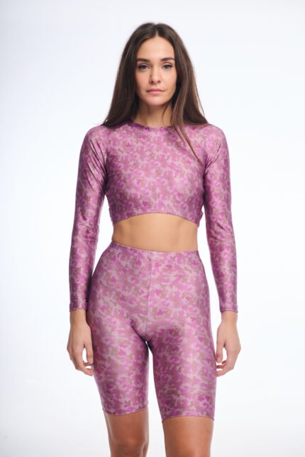 Genesis printed crop top - CAMO PINK