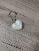 Μπρελόκ Καρδιά λευκή πέρλα - Image 2