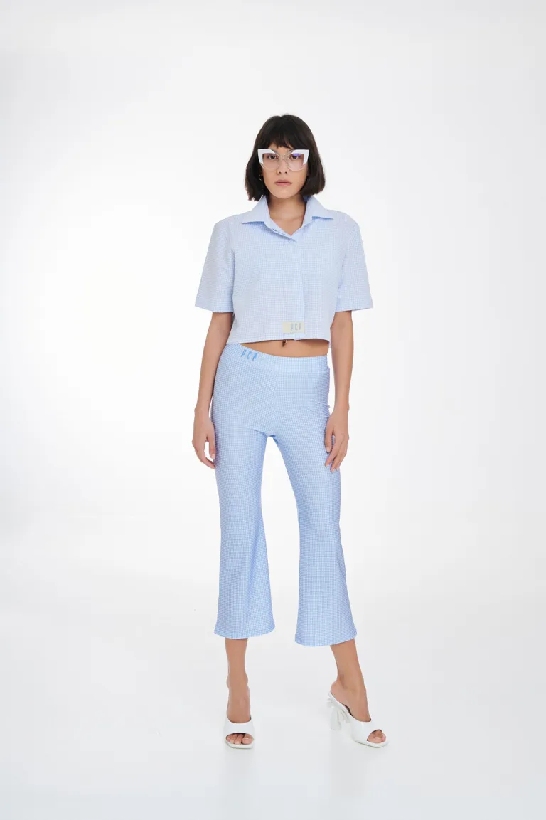 Lola-Καρό-Πουκάμισο-BABY-BLUE-3 Lola Καρό Πουκάμισο Baby Blue | PCP CLOTHING - Image 4