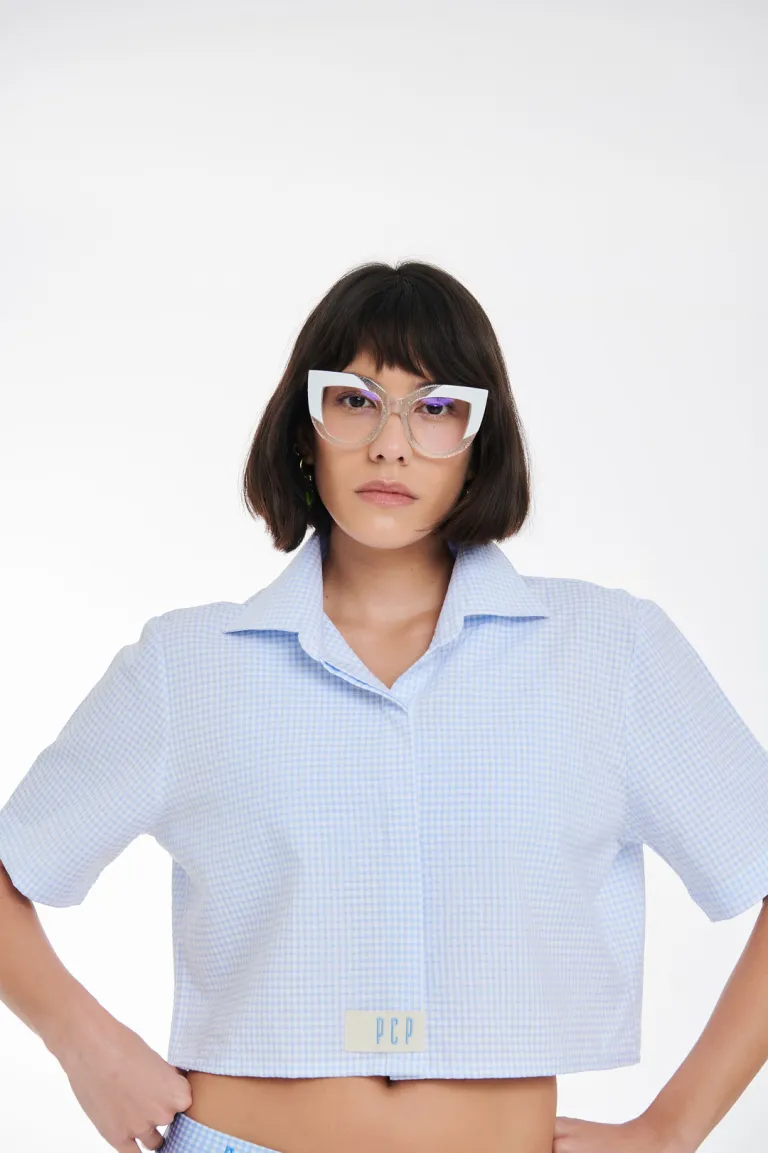 Lola-Καρό-Πουκάμισο-BABY-BLUE Lola Καρό Πουκάμισο - BABY BLUE