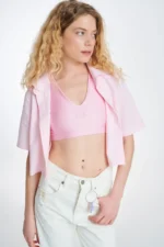 Lola Καρό Πουκάμισο Baby Pink | PCP CLOTHING - Image 2