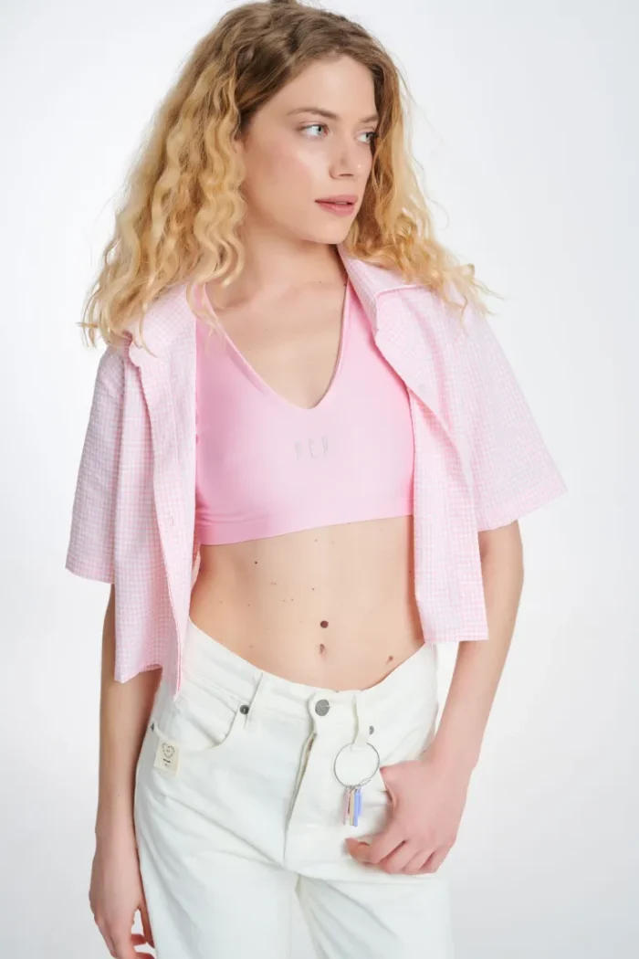 Lola Καρό Πουκάμισο Baby Pink | PCP CLOTHING - Image 2