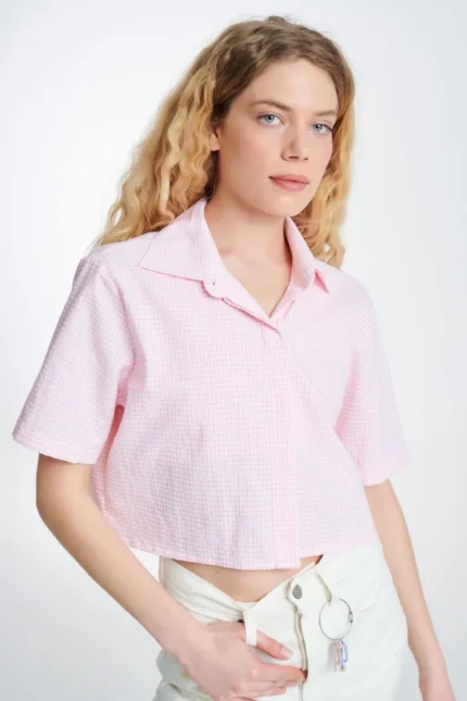 Lola Καρό Πουκάμισο - BABY PINK