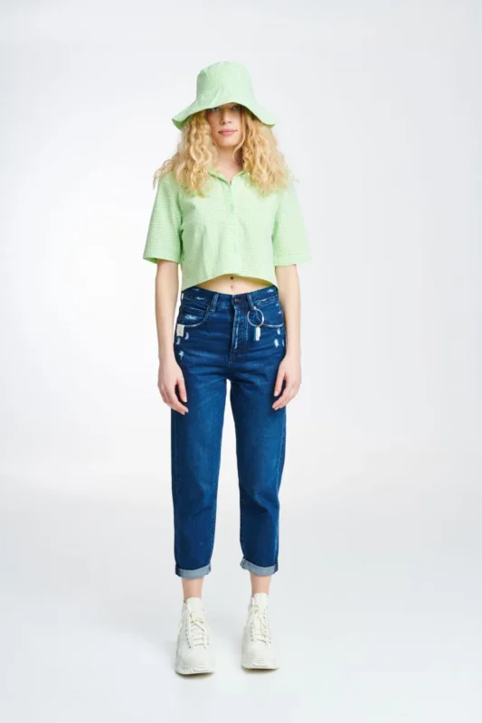 Lola Καρό Πουκάμισο LIME 1