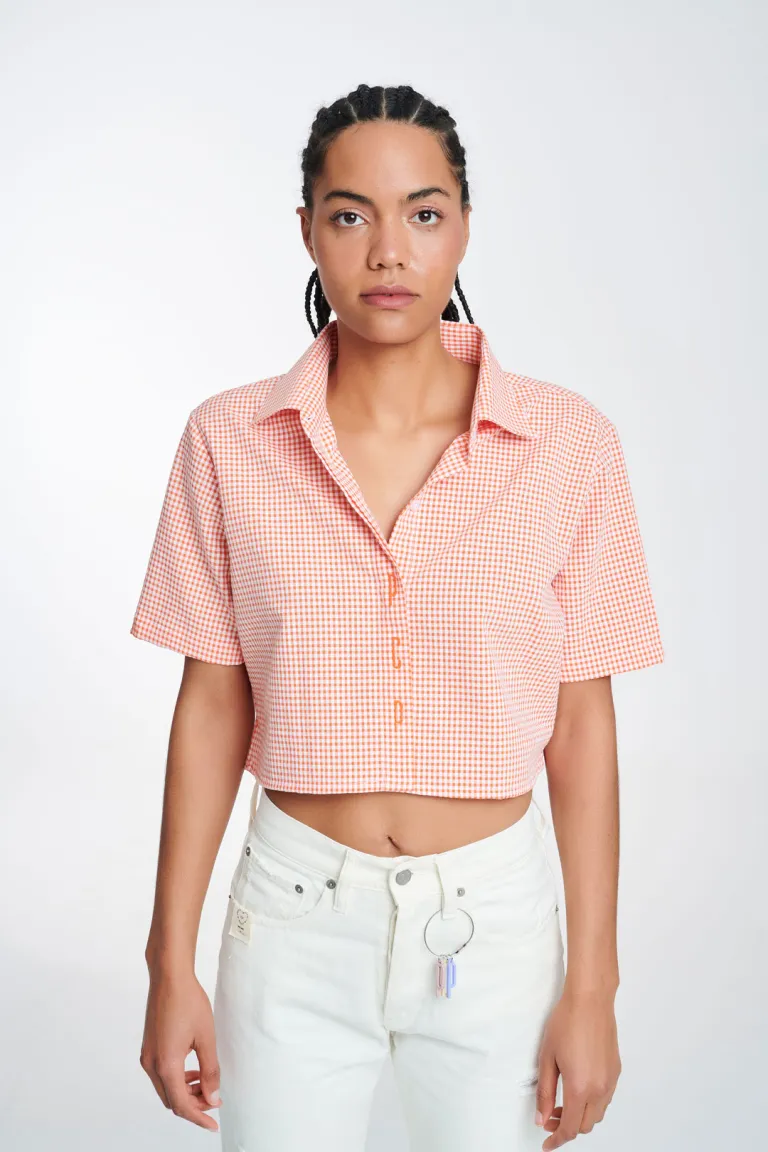 Lola-Καρό-Πουκάμισο-ORANGE-1 Lola Καρό Πουκάμισο ORANGE | PCP CLOTHING - Image 2