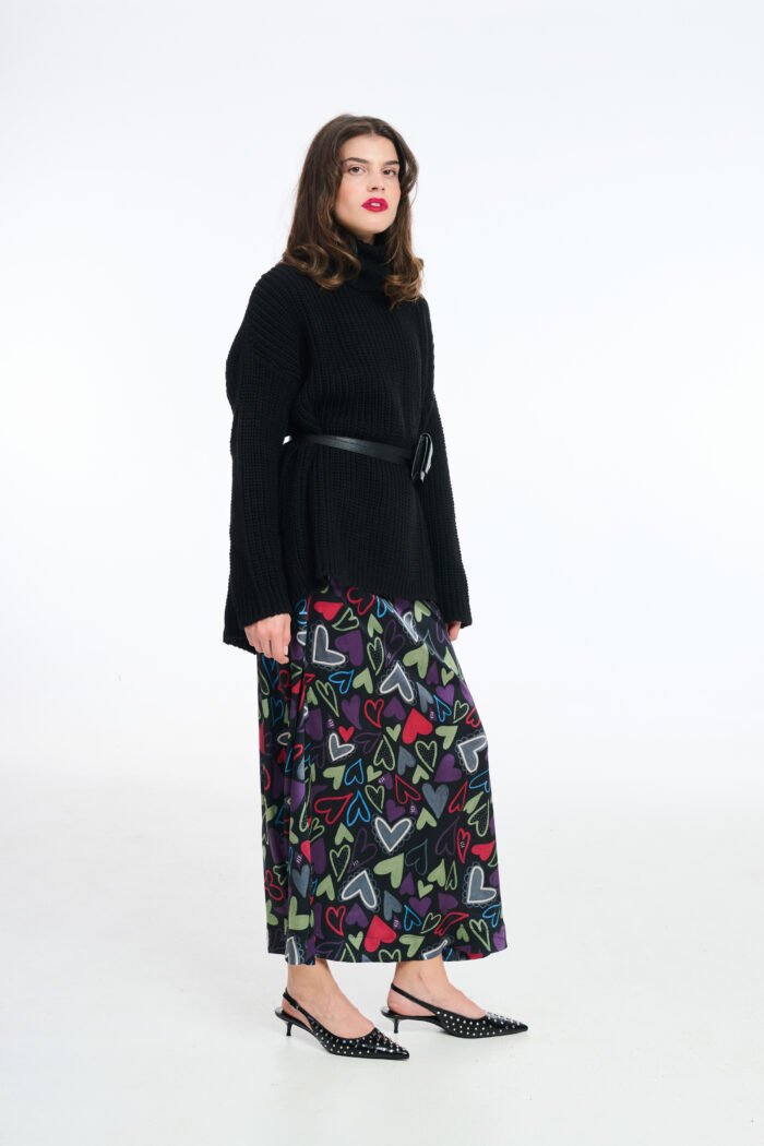 Long Skirt Hearts WINE | PCP CLOTHING - Image 2