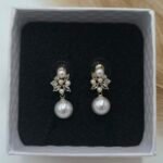 '' Serena '' Σκουλαρίκια νυφικά επίχρυσα με πέρλα