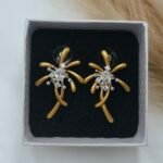 '' Viela '' σκουλαρίκια ιδιαίτερο σχέδιο χρυσό