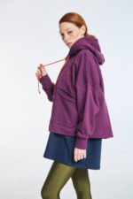 Γυναικεία Ζακέτα με κουκούλα Μωβ PCP - Image 3