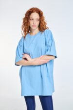 Γυναικείο Κοντομάνικο Μπλουζάκι Μονόχρωμο - BABY BLUE