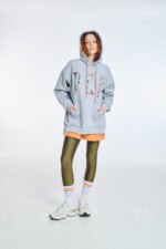 Γυναικείο Φούτερ με Κουκούλα κέντημα και μεταξοτυπία Butterfly Chaos - GREY