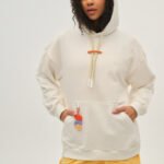 Γυναικείο Φούτερ με Κουκούλα και κέντημα - ONE COLOR - WHITE