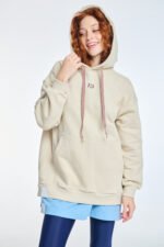 Γυναικείο Φούτερ με Κουκούλα BEIGE  | PCP CLOTHING - Image 2