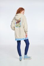 Γυναικείο Φούτερ με Κουκούλα και μεταξοτυπία Stamp - BEIGE