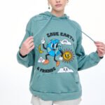 Γυναικείο Φούτερ με κουκούλα και μεταξοτυπία - SAVE EARTH - ARMY